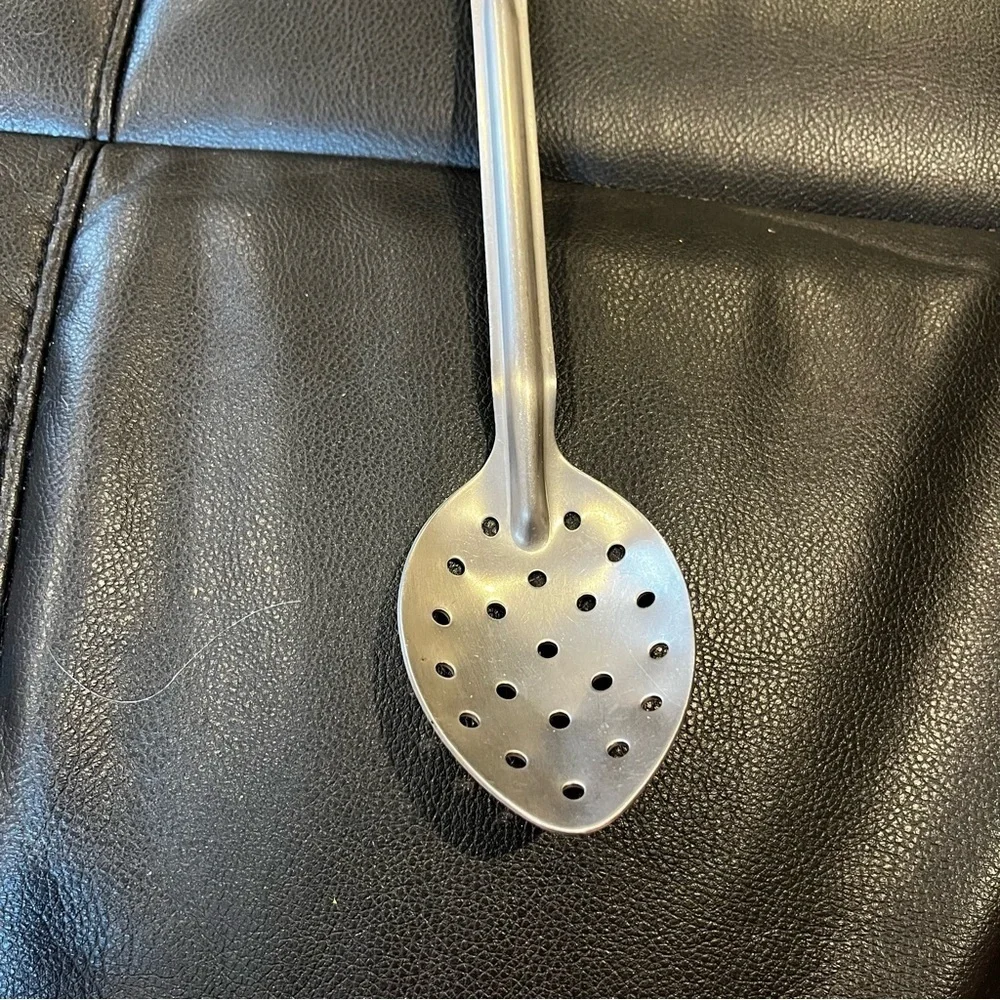 Stainless steel slotted perforated serving spoon